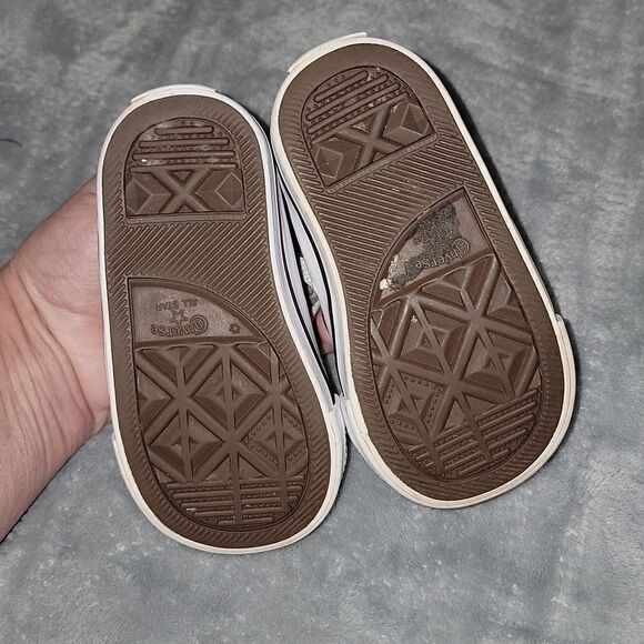 Converse All Stars Low Black Leather Blue Trim CTSA Shoes Baby Size 4 - Picture 3 of 12